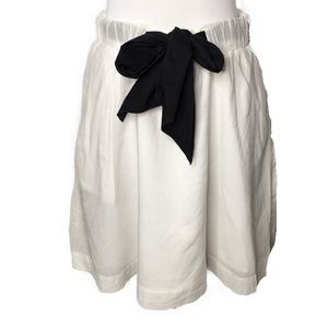 Pins and Needles Ivory Tie Waist Cotton Swing Skirt
